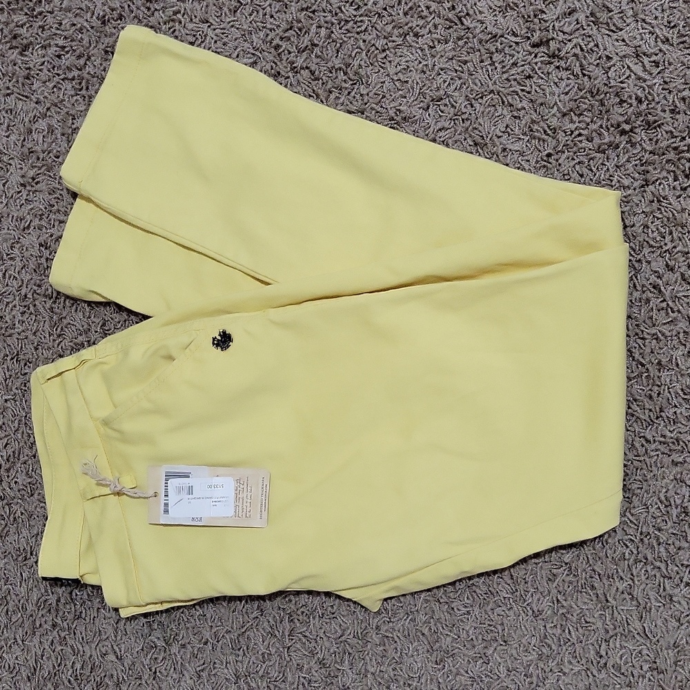 NWT Maison Scotch W 31 L 32 La Femme Selon Marie Chino Pants Yellow Skinny Fit - Picture 2 of 5